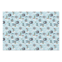 Ensemble de 3 feuilles plates de papier d'emballag