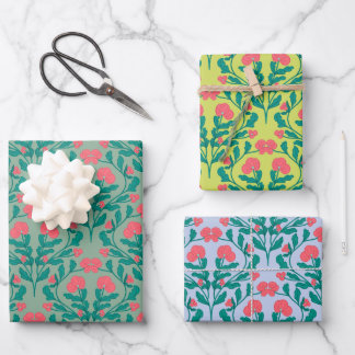 Ensemble de 3 feuilles plates de papier d'emballag