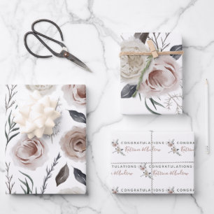 Ensemble de 3 feuilles plates de papier d'emballag