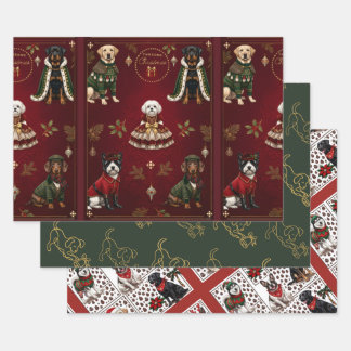 Ensemble de 3 feuilles plates pour emballage cadea