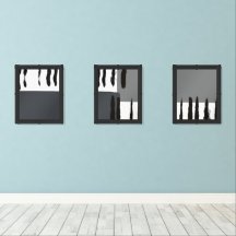 Ensemble de 3 imprimés d'art noir et blanc Abstrai