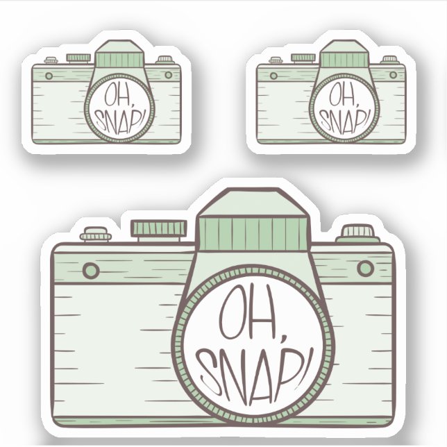 Ensemble de 3 Oh Snap ! Autocollant photo Green Pa (Devant)