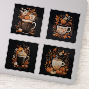Ensemble de 4 Stickers de vinyle en latte épicé Ci