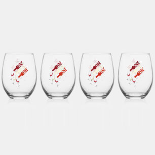 Ensemble de 4 verres à vin sans pied en Drinkware