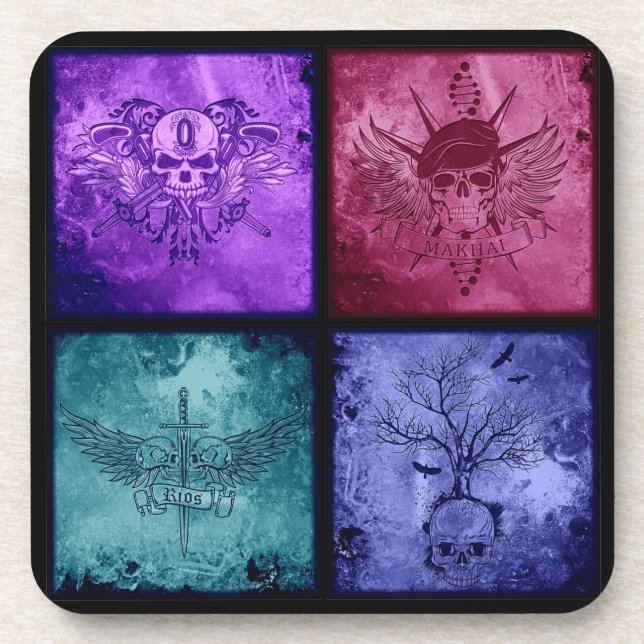 Ensemble de 6 dessous de verre de logo de secteur (Devant)