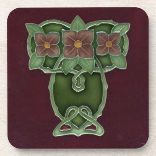 Ensemble de 6 dessous de verre de Nouveau d'art