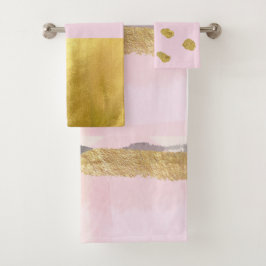 Ensemble de bain or métallique et art déco rose