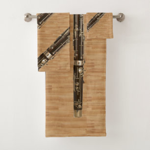 Ensemble de basson sur le regard du bois de grain