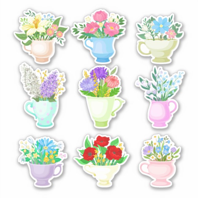 Ensemble de bouquets autocollants (Devant)