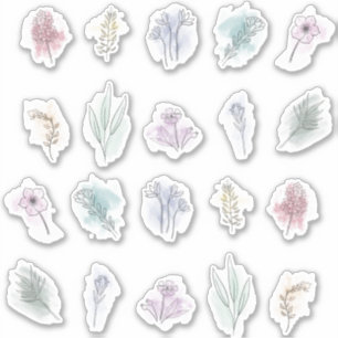 Ensemble de bouquets d'aquarelle autocollant