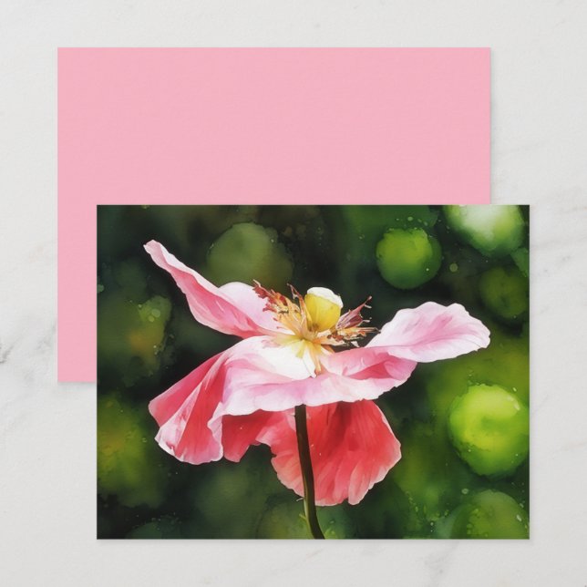 Ensemble de cartes de notes d'art floral à motif d (Devant / Derrière)