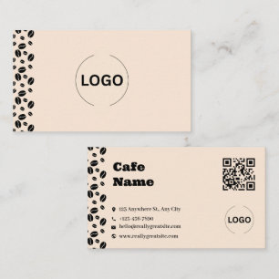 Ensemble de cartes de visite Cream Coffee Bean Caf