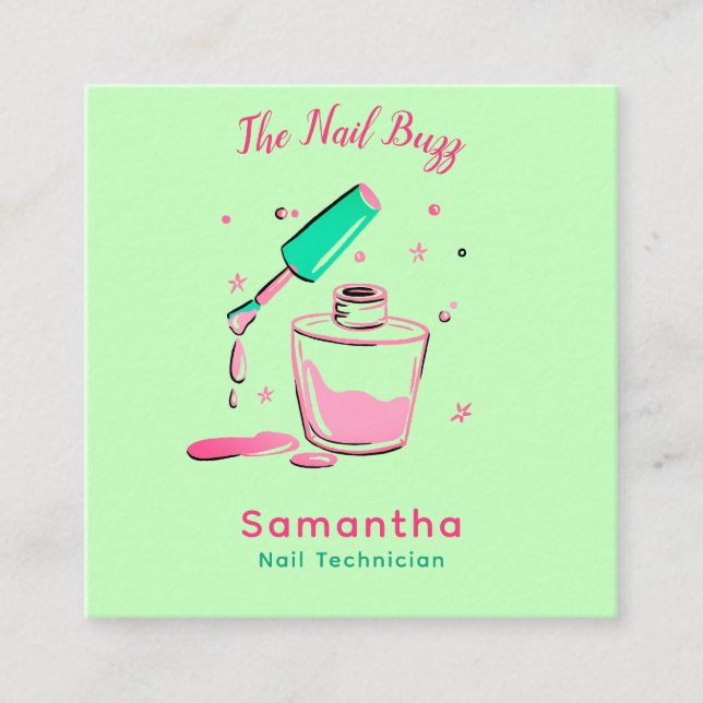 Ensemble de Cartes de visite de technicien d'ongle (Devant)