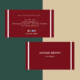 Ensemble de Cartes de Visite Premium Bourgogne Or