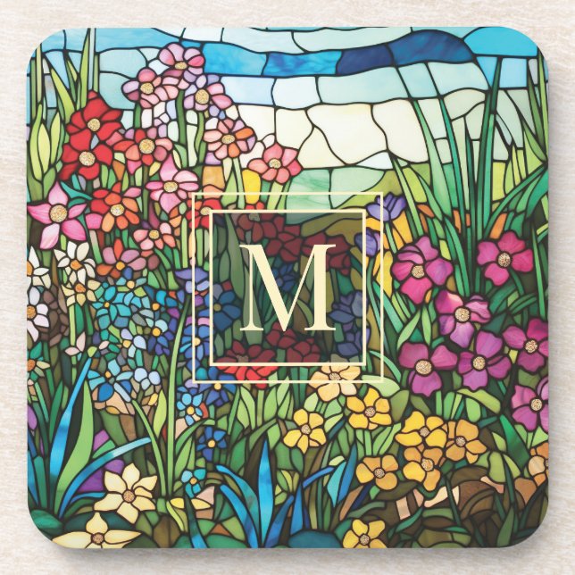 Ensemble de dessous de verre à monogramme de jardi (Devant)