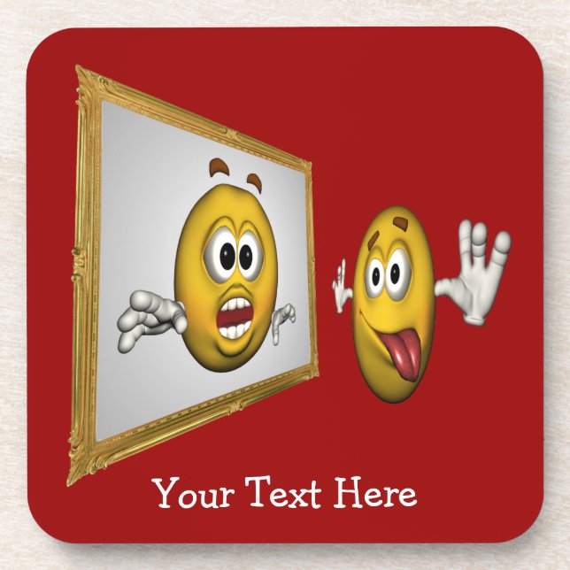 Ensemble de Dessous de verre amusant à visage idio (Devant)