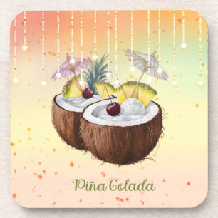 Ensemble de dessous de verre avec Coconut Pina Col