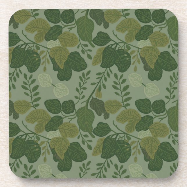 Ensemble de Dessous de verre Camo Vert Sage en pla (Devant)