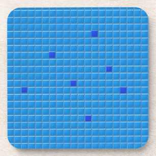 Ensemble de dessous de verre - Carré bleu mosaïque