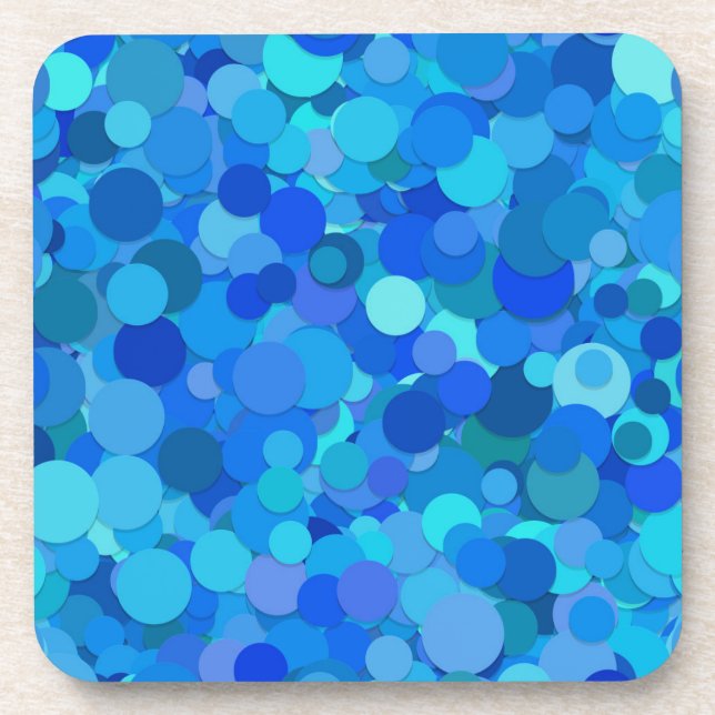 ensemble de dessous de verre confetti point bleu (Devant)