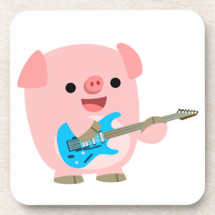 Ensemble de Dessous de verre de cochon de caricatu