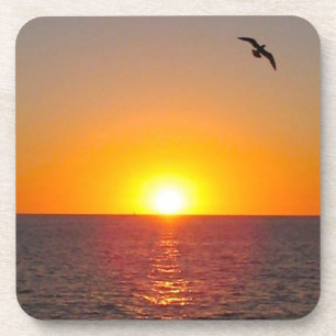 Ensemble de dessous de verre de coucher du soleil