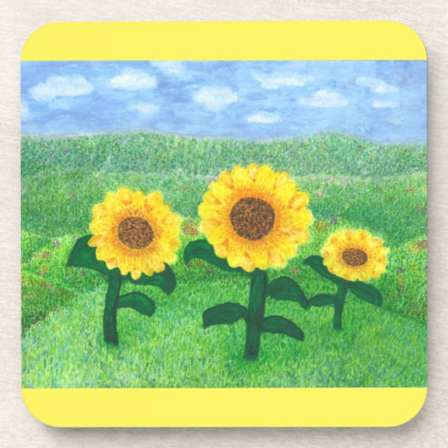 Ensemble de dessous de verre de tournesols de (Devant)