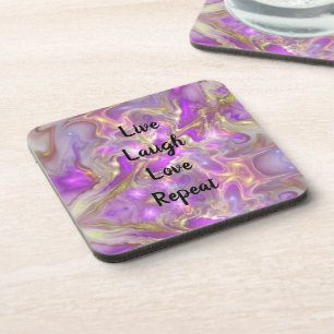 Ensemble de dessous de verre en marbre violet or L
