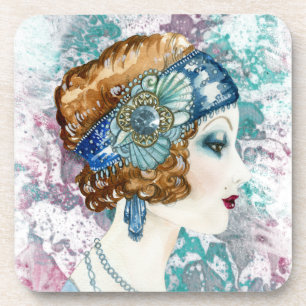 Ensemble de dessous de verre Flapper Girl des anné