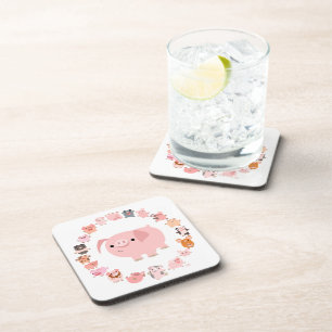 Ensemble de Dessous de verre Mandala de cochon de