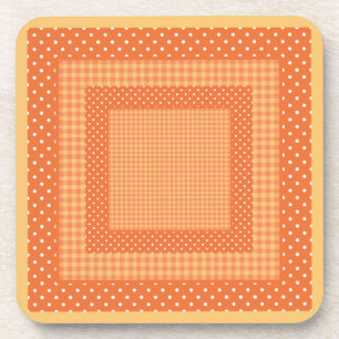 Ensemble de Dessous de verre : Orange Checks et Po
