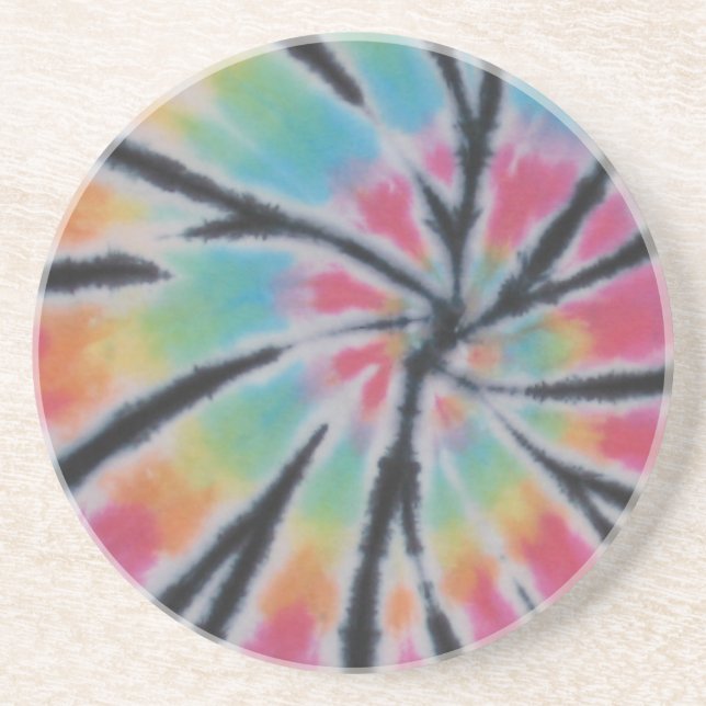 Ensemble de Dessous de verre Rainbow Tie Dye Swirl (Devant)
