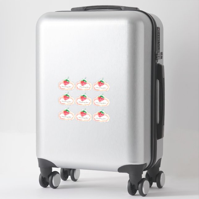Ensemble de Étiquette de confiture de fraise peint (Sur valise)