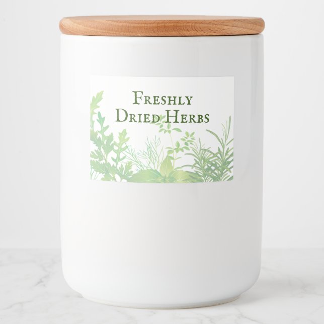 Ensemble de Étiquettes alimentaires pour herbes sé (Devant)