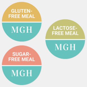 Ensemble de étiquettes d'alimentation monogramme e