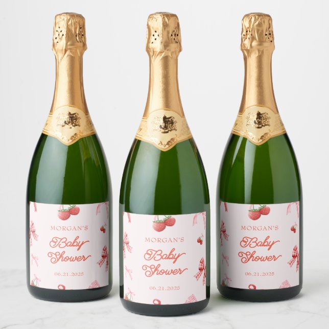 Ensemble de Étiquettes de vin étincelant Baby show (Bouteilles)