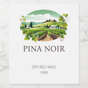Ensemble de Étiquettes Vins Vignoble Vert Simple
