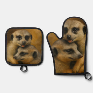 Ensemble De Gant De Cuisine Et De Manique Affection de Meerkat