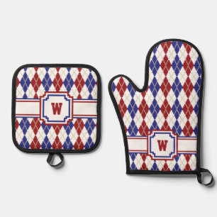 Ensemble De Gant De Cuisine Et De Manique Argyle Americana