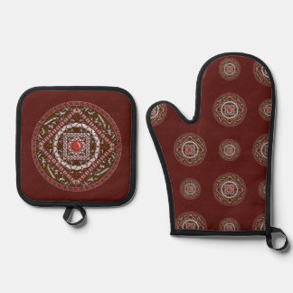 Ensemble De Gant De Cuisine Et De Manique Aries Mandala