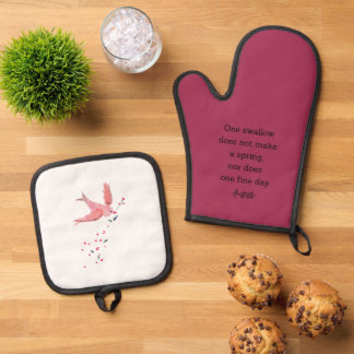 Ensemble De Gant De Cuisine Et De Manique Aristotle Spring Quote Decor For Home  Oven Mitt &