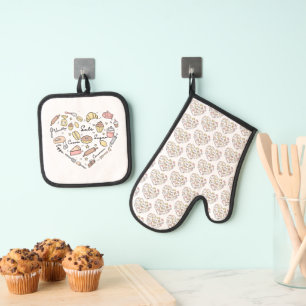 Ensemble De Gant De Cuisine Et De Manique Baker Heart Funny Boulangerie Cuisine pâtisserie C
