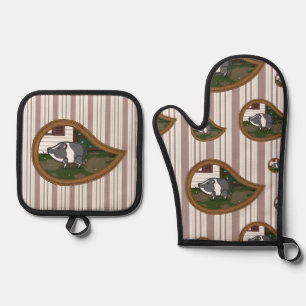 Ensemble De Gant De Cuisine Et De Manique Basil le cochon