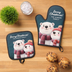Ensemble De Gant De Cuisine Et De Manique Beary Christmas Cute Polar Bear Cubs