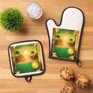 Ensemble De Gant De Cuisine Et De Manique Bouclier d'argent bouilli four Mitt