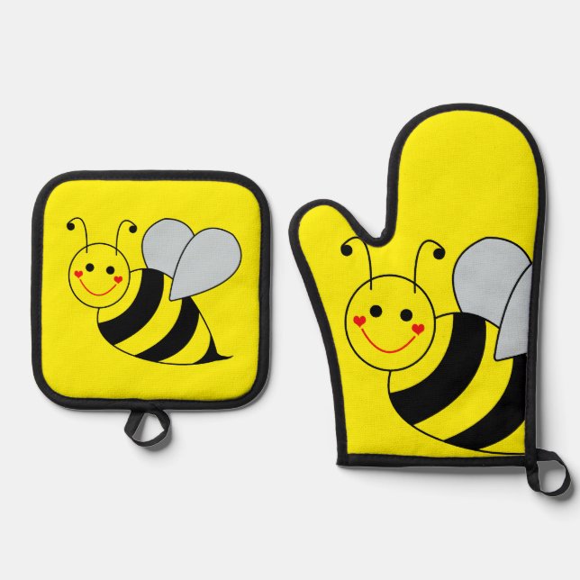 Ensemble De Gant De Cuisine Et De Manique Bumble Bee (Recto)