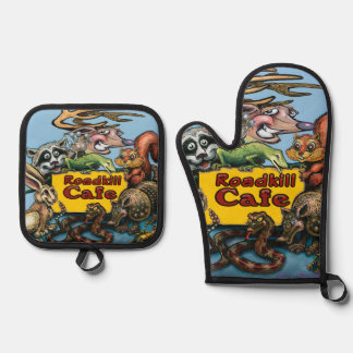 Ensemble De Gant De Cuisine Et De Manique Café Roadkill