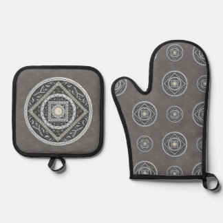 Ensemble De Gant De Cuisine Et De Manique Cancer Mandala