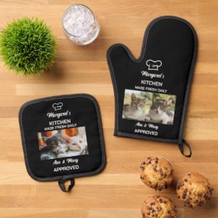 Ensemble De Gant De Cuisine Et De Manique Chat Funny Cuisine Fabriquée fraîche Quotidienne a