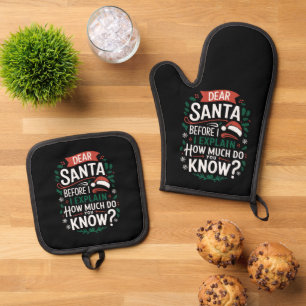 Ensemble De Gant De Cuisine Et De Manique Cher Père Noël Avant que je n'explique Combien Sav